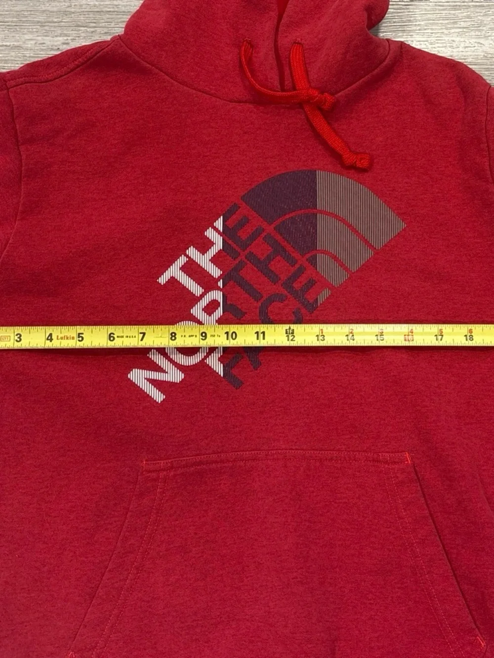 The North Face Men’s Red Crewneck Logo Hoodie medium large graphic